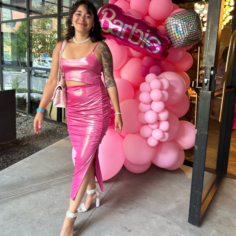 Shimmer pink dress